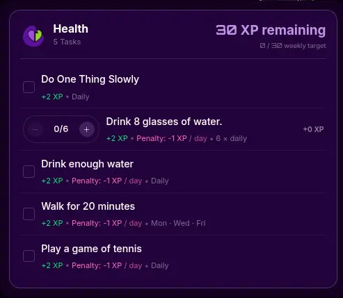 Steps – daily step list with XP